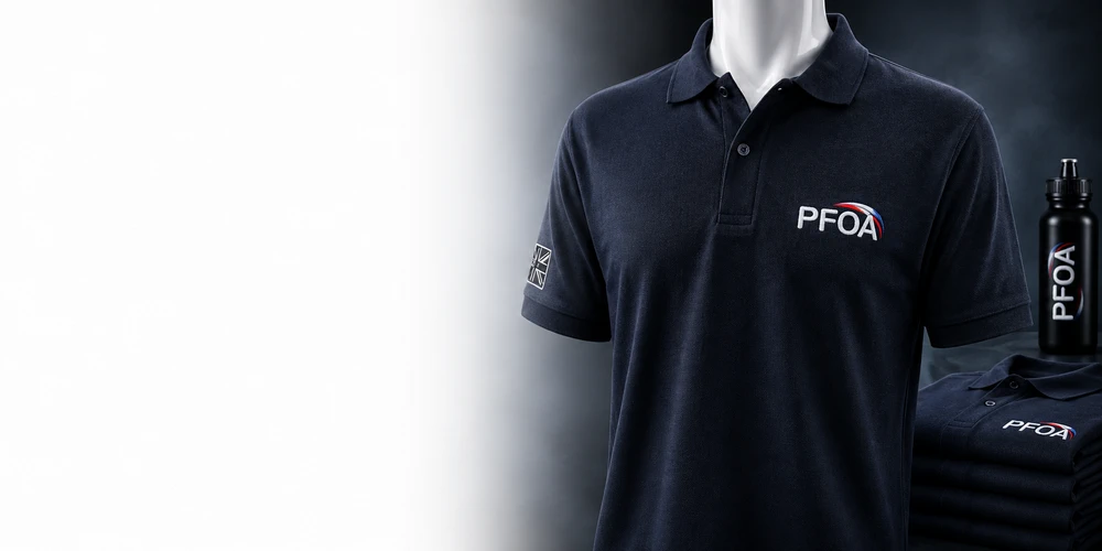 PFOA navy blue polo shirt